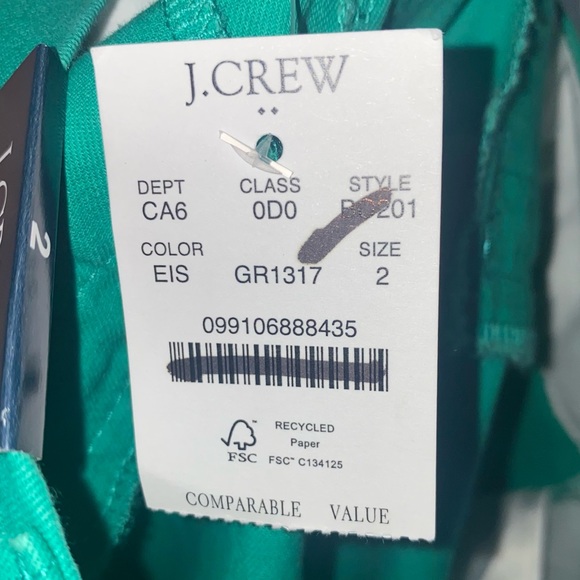J. Crew NWT 7” chino short size 2 green - Picture 12 of 12